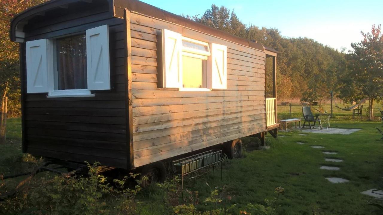 Pipowagen Elsebein Groningen Westerwolde Unieke Ligging Met Eigen Tuin En Vrij Uitzicht Over Veld Naar Natuurgebied Onstwedde Exteriér fotografie