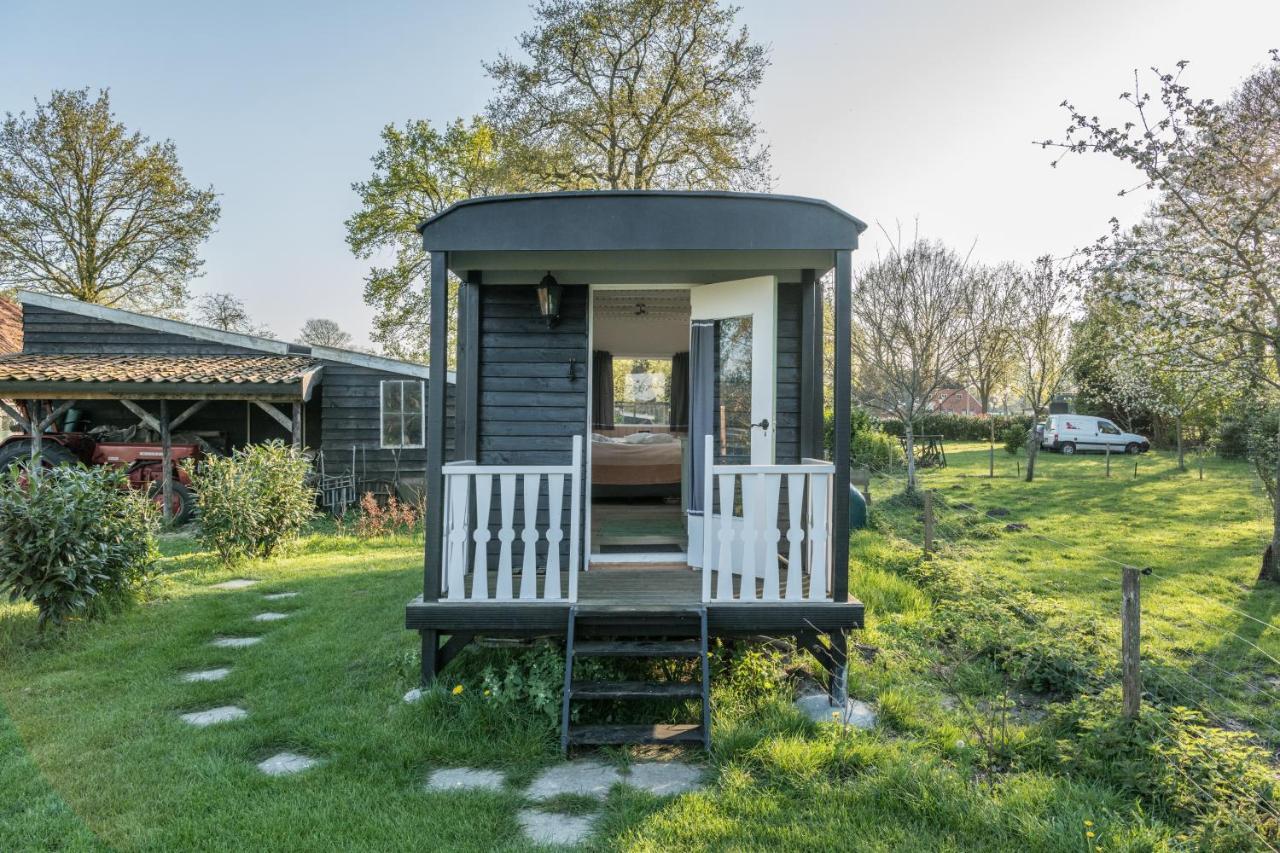 Pipowagen Elsebein Groningen Westerwolde Unieke Ligging Met Eigen Tuin En Vrij Uitzicht Over Veld Naar Natuurgebied Onstwedde Exteriér fotografie
