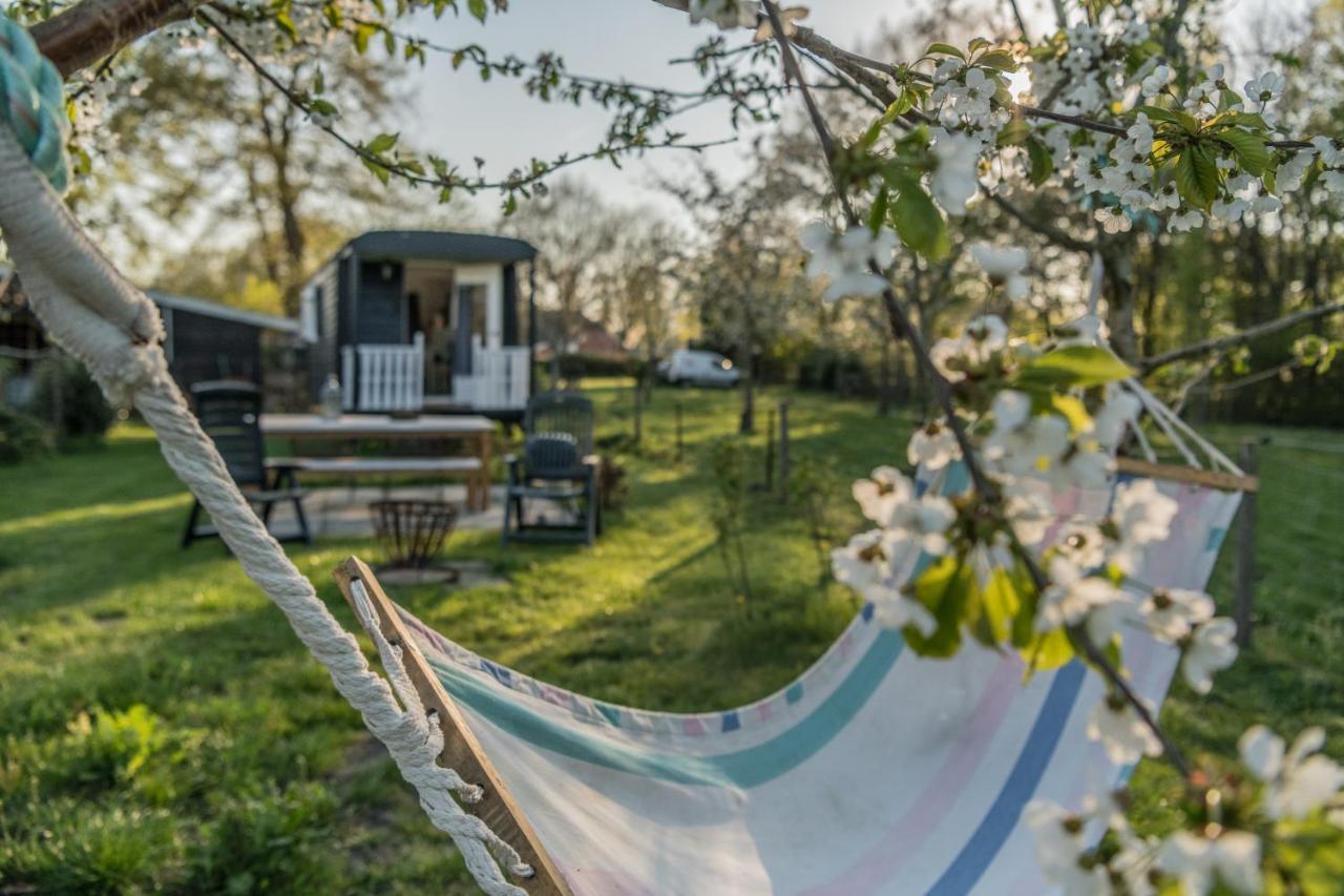 Pipowagen Elsebein Groningen Westerwolde Unieke Ligging Met Eigen Tuin En Vrij Uitzicht Over Veld Naar Natuurgebied Onstwedde Exteriér fotografie