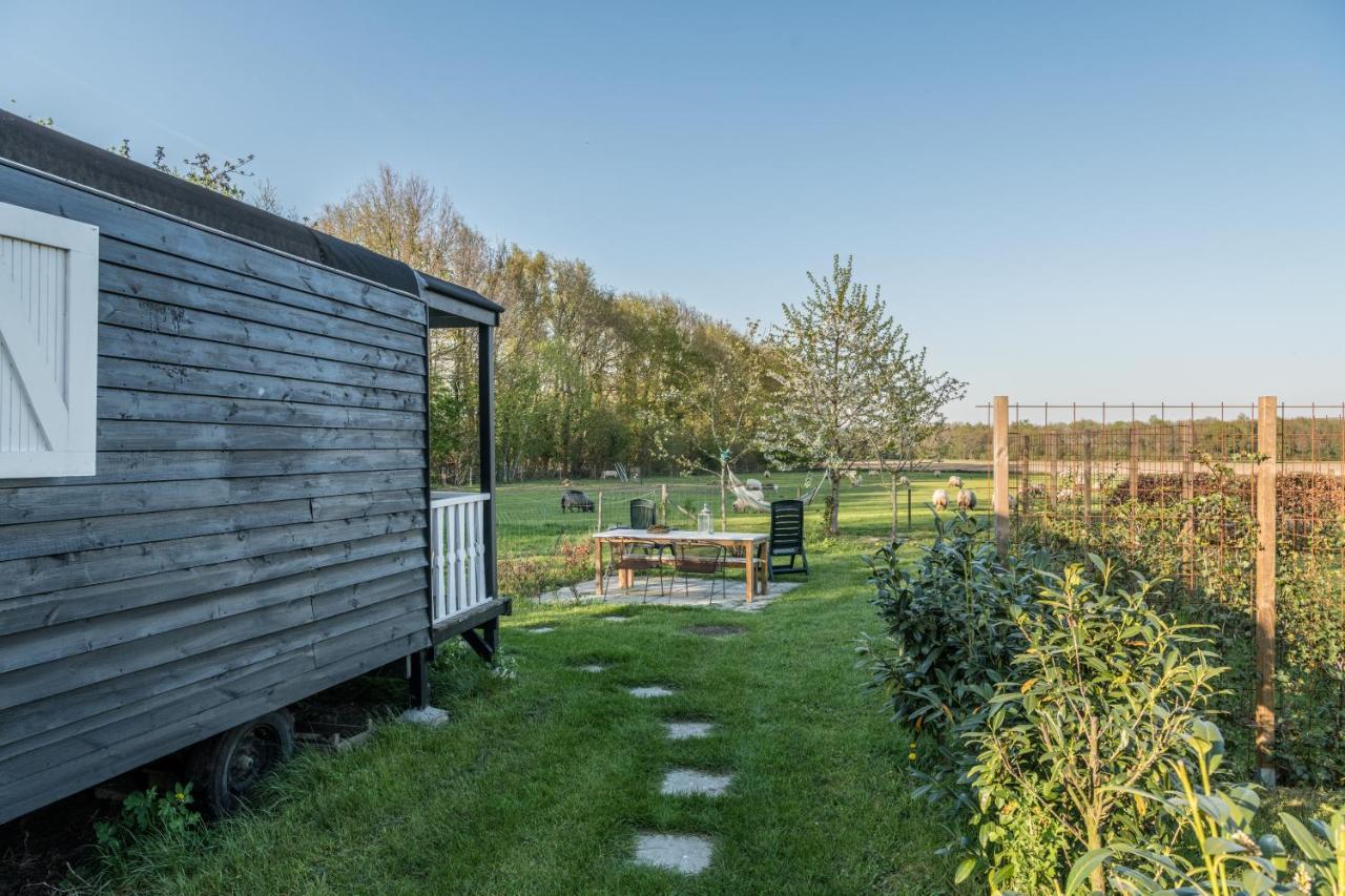Pipowagen Elsebein Groningen Westerwolde Unieke Ligging Met Eigen Tuin En Vrij Uitzicht Over Veld Naar Natuurgebied Onstwedde Exteriér fotografie